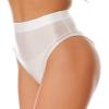 Linjinx Women's Glossy High Waist Yoga Shorts Gym Workout Rave Booty Dance Mini Hot Pants Bottoms White A Large view 3