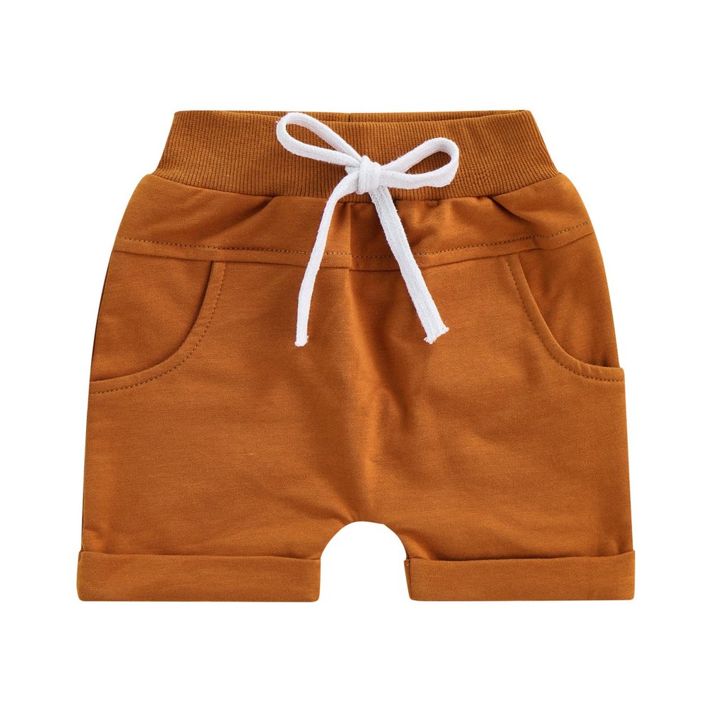 LIOMENGZI Toddler Baby Boys Shorts, Summer Cotton Blend Shorts for Kids Girls, Childrens Jogger Pants Sport Shorts (Brown, 6-12 Months)