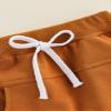 LIOMENGZI Toddler Baby Boys Shorts, Summer Cotton Blend Shorts for Kids Girls, Childrens Jogger Pants Sport Shorts (Brown, 6-12 Months) view 2