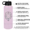 LaserGram Personalized Water Bottle, Gymnast Handstand, Stainless Steel Double Wall Vacuum Insulated with Flip Top Straw, Custom Engraved Gift (40oz / 1180ml Lavender) view 3