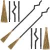 Lewtemi 2 Pack 4 Parts Witch Broom Crooked Wizard Broomstick Halloween Witches Costume Prop Accessory Decoration for Men Women Adults Cosplay Costumes view 1
