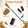 Lewtemi 2 Pack 4 Parts Witch Broom Crooked Wizard Broomstick Halloween Witches Costume Prop Accessory Decoration for Men Women Adults Cosplay Costumes view 3
