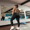 YEOREO Amplify Leggings for Women Seamless Scrunch Leggings Butt Lifting Gym High Waisted Athletic Leggings Black Marl view 3