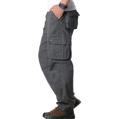 Men's Outdoor Military Cargo Trousers Lightweight Multi Pocket Hiking Pants Wild Army Combat Tactical Pant (Grey,33)