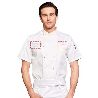 Nsteky Custom Chef Coat Jacket Men's Short Sleeve Classic Chef Coat with Traditional Buttons