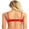 Linjinx Women's Two-Piece Patent Leather Swimsuit Bra Tops Mini Triangle Thongs Bikinis Set Swimwear Red Small view 4