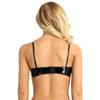 Linjinx Women's Two-Piece Patent Leather Swimsuit Bra Tops Mini Triangle Thongs Bikinis Set Swimwear Black Medium view 3