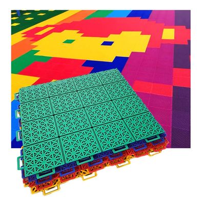CXKJP 34cm Indoor Outdoor Modular Interlocking Floor Tiles, Kindergarten School Playground Basketball Court Splicing Floor Sports mat (Color : Green, Size : 1PCS)