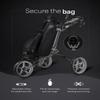 Caddytek CaddyLite Compact Golf Push Cart - Lightweight Aluminum 3-Wheel Foldable Golf Bag Cart with Quad-Fold System, EVA Wheels, Adjustable Handle, Brake, Mesh Net, Umbrella & Drink Holder view 4