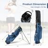 OFFICEJOY Golf Stand Bag, Portable Golf Clubs Bag w/4 Way Dividers, 4 Pockets, Adjustable Shoulder Straps, Pencil Golf Bag w/ 2 Non-Slip Stand, Lightweight Golf Bag for Men Women (Navy) view 3