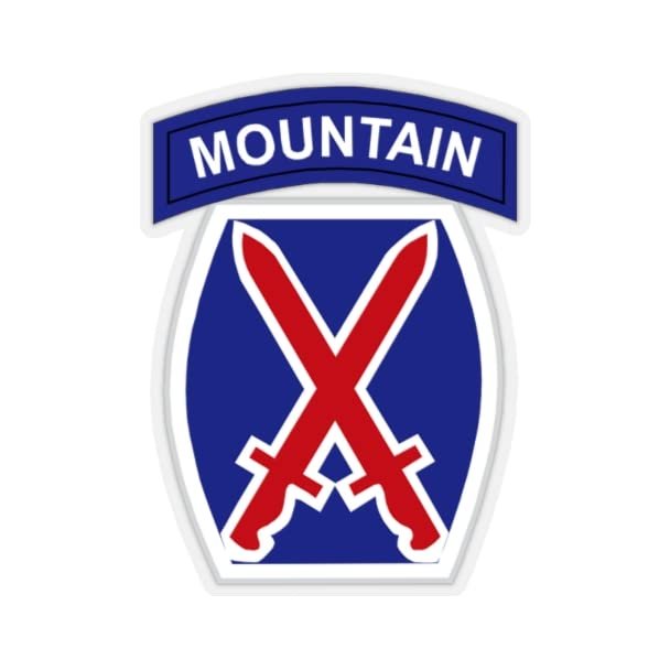 Kiss-Cut Stickers - Army - 10th Mountain Division Without Text (6"x6", Transparent)