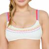 Hula Honey Swimwear Top Large Junior Textured Bralette White L view 1