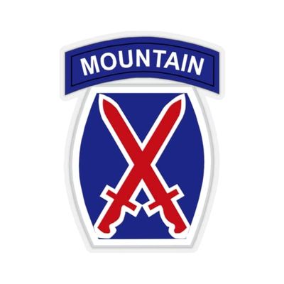 Kiss-Cut Stickers - Army - 10th Mountain Division Without Text (6"x6", White)