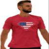 5X-Large Red Mens Distressed Super Flag Diamond USA Patriotic T-Shirt view 1