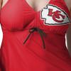FOCO Kansas City Chiefs NFL Womens Summertime Solid Tankini Bikini Top - L view 2