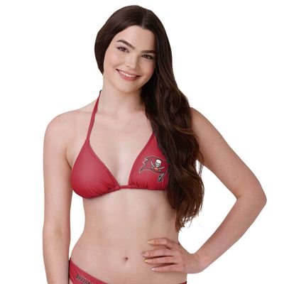 FOCO Tampa Bay Buccaneers NFL Womens Solid Logo Bikini Top - XL