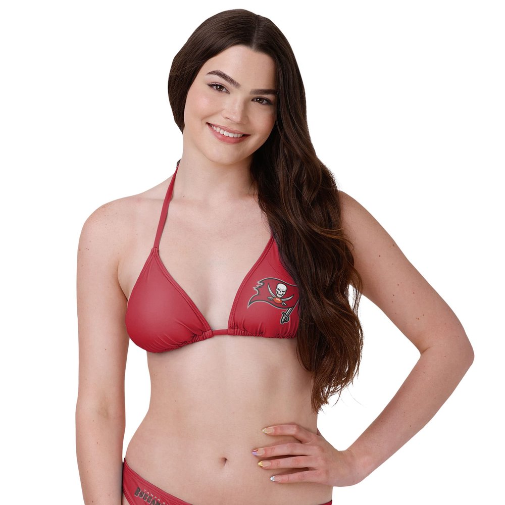 FOCO Tampa Bay Buccaneers NFL Womens Solid Logo Bikini Top - XL