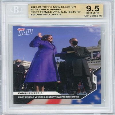 Kamala Harris 2021 Topps Now Presidential Election Card #13 BGS 9.5 Gem Mint