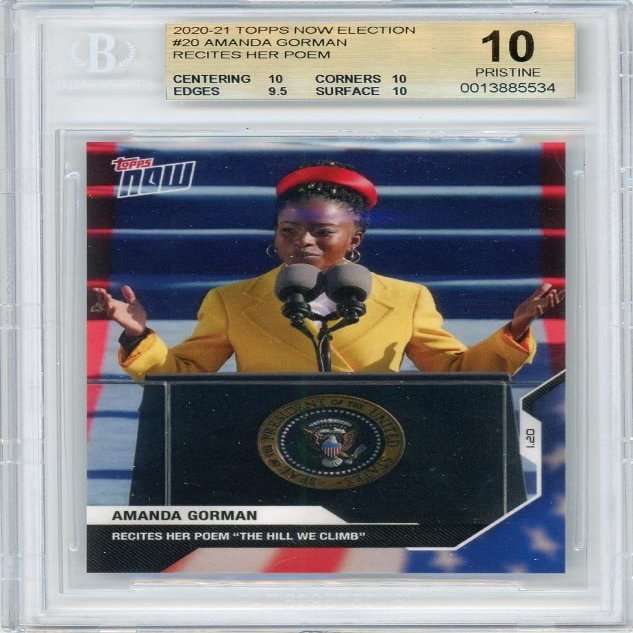 Amanda Gorman 2021 Topps Now Presidential Election Card #20 BGS 10 Pristine