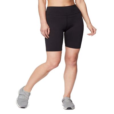 32 Degrees Cool Women's Ultra-Stretch Bike Short | Light Support | Lounging | Yoga | 4-Way Stretch, Black, X-Large