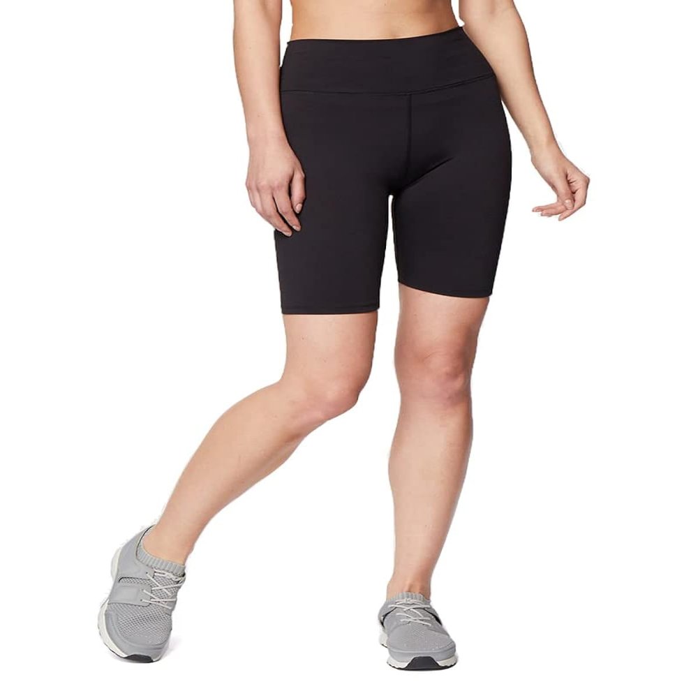 32 Degrees Cool Women's Ultra-Stretch Bike Short | Light Support | Lounging | Yoga | 4-Way Stretch, Black, X-Large