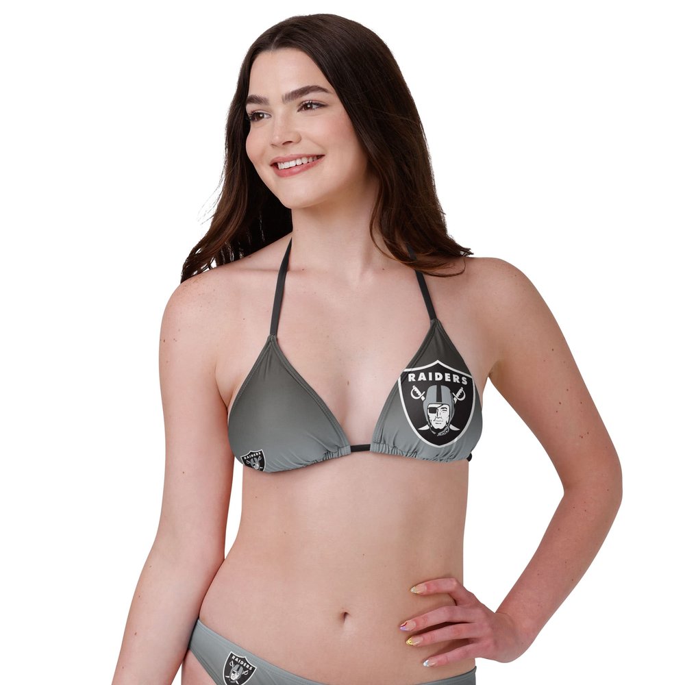 FOCO Las Vegas Raiders NFL Womens Gradient Big Logo Bikini Top - XXL