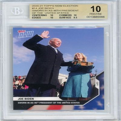 Joe Biden 2021 Topps Now Presidential Election Card #14 BGS 10 Pristine