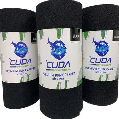 3-Pack Cuda Boat Trailer Bunk Carpet 12 Inch Wide x 13ft-New Premium 30 Oz Roll-Marine Carpet for Trailer Bunks Parts Accessories Black Lift Runners Covers Waterproof