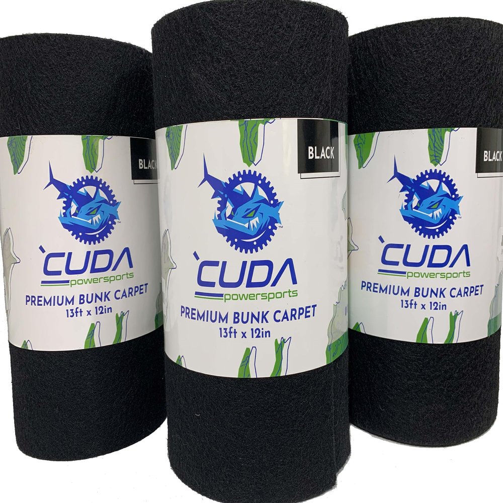 3-Pack Cuda Boat Trailer Bunk Carpet 12 Inch Wide x 13ft-New Premium 30 Oz Roll-Marine Carpet for Trailer Bunks Parts Accessories Black Lift Runners Covers Waterproof