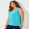 Catherines Women's Plus Size Suprema Tank - 3X, Aqua Blue view 3