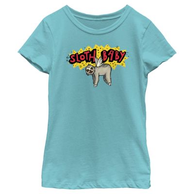 Marvel Ms Sloth Baby Girls Short Sleeve Tee Shirt, Tahiti Blue, X-Large