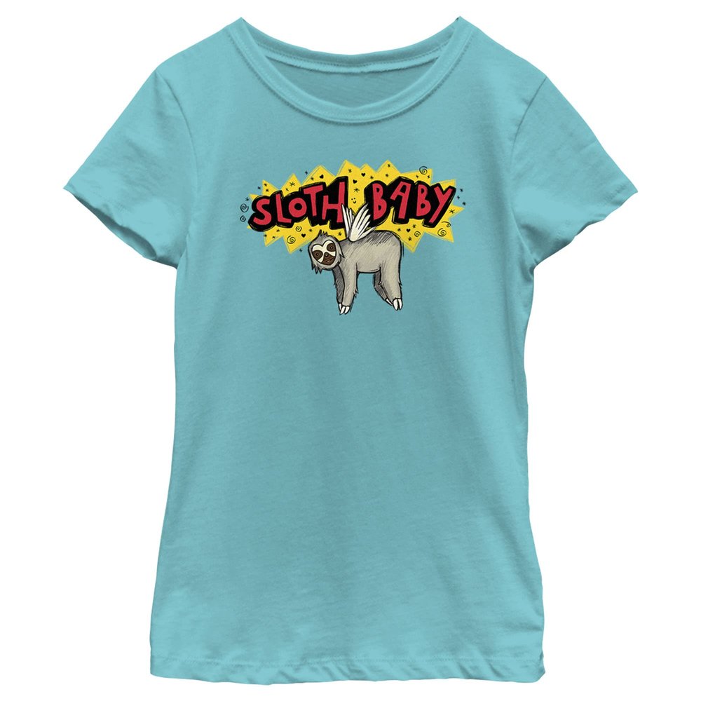 Marvel Ms Sloth Baby Girls Short Sleeve Tee Shirt, Tahiti Blue, X-Large