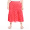 Max Studio Women's Petite Size Long Pleated Skirt, Red/Cream Gradual Twin Dot, LP view 1