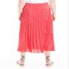 Max Studio Women's Petite Size Long Pleated Skirt, Red/Cream Gradual Twin Dot, LP view 3