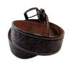 MENS LEATHER BELT FLORAL TOOLED ONE PIECE WORK CASUAL OFFICE WEAR BROWN BELTS FOR MEN (32 in) view 3