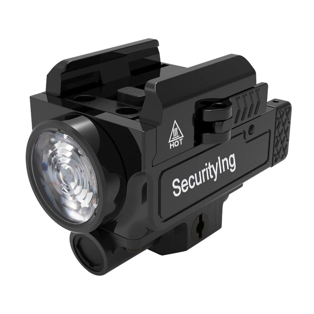 SecurityIng Tactical Light & Green Laser Combo, 800 Lumens Compact Rail Mounted Flashlight with Strobe, Type-C Rechargeable for Standard Picatinny Rails