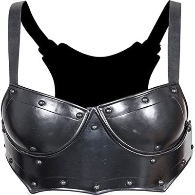 Nautical-Mart Medieval Mina Armour Set Larp Armor Cosplay Costume - Cuirass, Pauldron, Gorget,Tasset (Cuirass Armor, Black)
