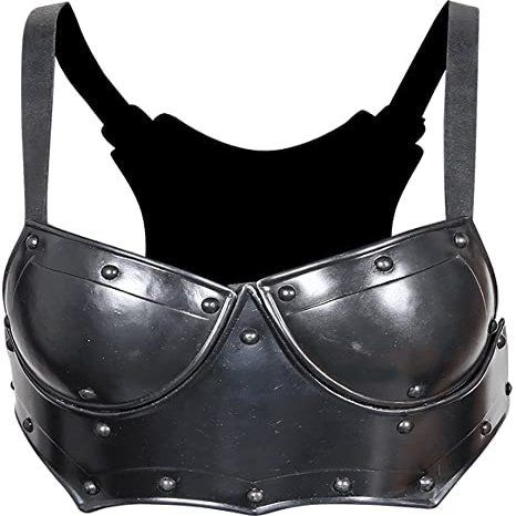 Nautical-Mart Medieval Mina Armour Set Larp Armor Cosplay Costume - Cuirass, Pauldron, Gorget,Tasset (Cuirass Armor, Black)
