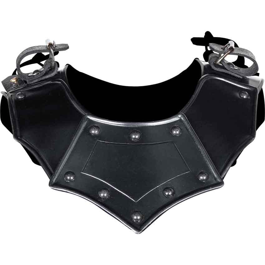 Nautical-Mart Medieval Mina Armour Set Larp Armor Cosplay Costume - Cuirass, Pauldron, Gorget,Tasset (Gorget Armor, Black)