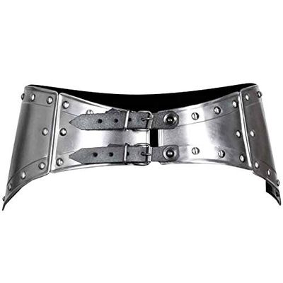 Nautical-Mart Medieval Mina Armour Set Larp Armor Cosplay Costume - Cuirass, Pauldron, Gorget,Tasset (Tasset Armor, Silver)