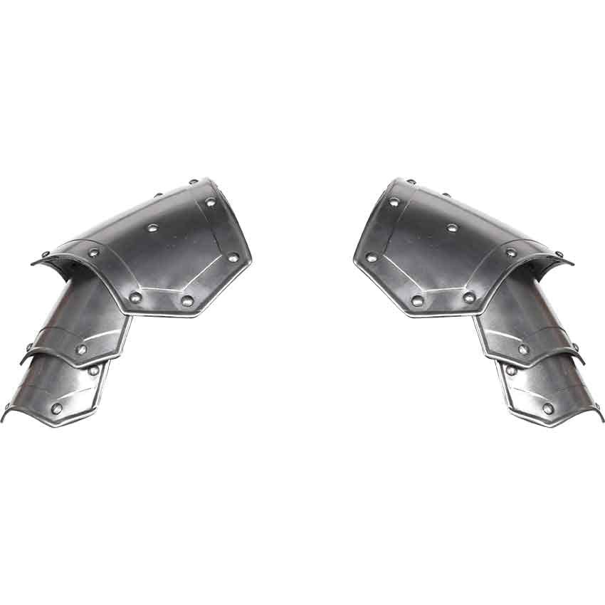 Nautical-Mart Medieval Mina Armour Set Larp Armor Cosplay Costume - Cuirass, Pauldron, Gorget,Tasset (Pauldron Armor, Silver)