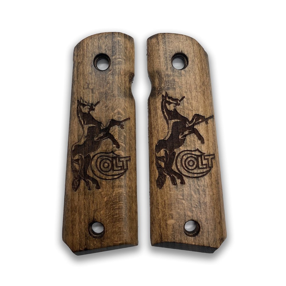 Colt 1911 Pistol Grip Handmade from Walnut Wood Ars.54 (Colt 1911- Horse Edition 2)