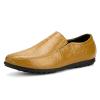 Easy to Put and Remove. Driving Moccasins Smoking Loafer for Men Genuine Leather Round Toe Stitching Details Anti-Slip Flexible Lightweight Resistant Driving Slip on for All Occasions Yellowish Brown view 3