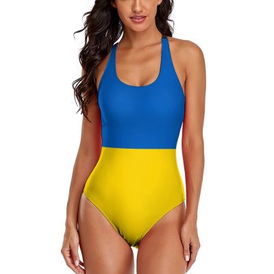 Calculay Ukrainian Flag Sexy Women's Swimwear New One Piece Bikini Set