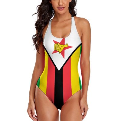 Calculay Zimbabwe Flag Sexy Women's Swimwear New One Piece Bikini Set