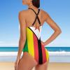 Calculay Zimbabwe Flag Sexy Women's Swimwear New One Piece Bikini Set view 4