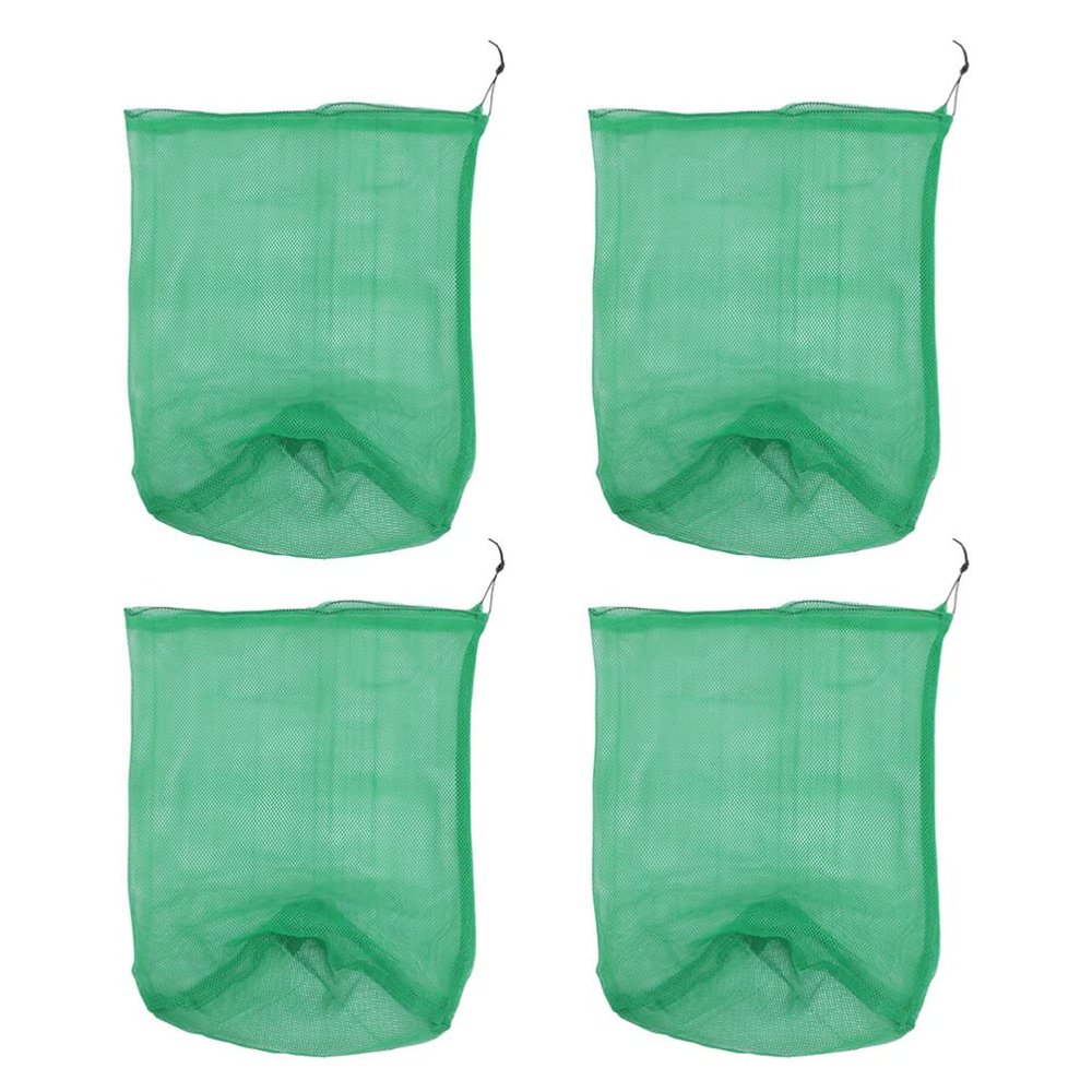 BESPORTBLE 4pcs Portable Fishing Net Bag Quick-Drying Nylon Fish Catcher Drawstring Lightweight Design for Fishing Diving and Outdoor Activities Bottom Depth