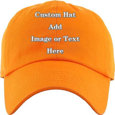 Custom Baseball Cap with Your Text/Image, Personalized Adjustable Trucker Hats,Unisex Sun Plain Cap Mom Gifts, Best Dad Hats Orange