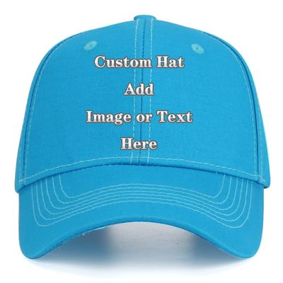 Custom Baseball Cap with Your Text/Image, Personalized Adjustable Trucker Hats,Unisex Sun Plain Cap Mom Gifts, Best Dad Hats Blue