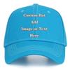 Custom Baseball Cap with Your Text/Image, Personalized Adjustable Trucker Hats,Unisex Sun Plain Cap Mom Gifts, Best Dad Hats Blue view 1